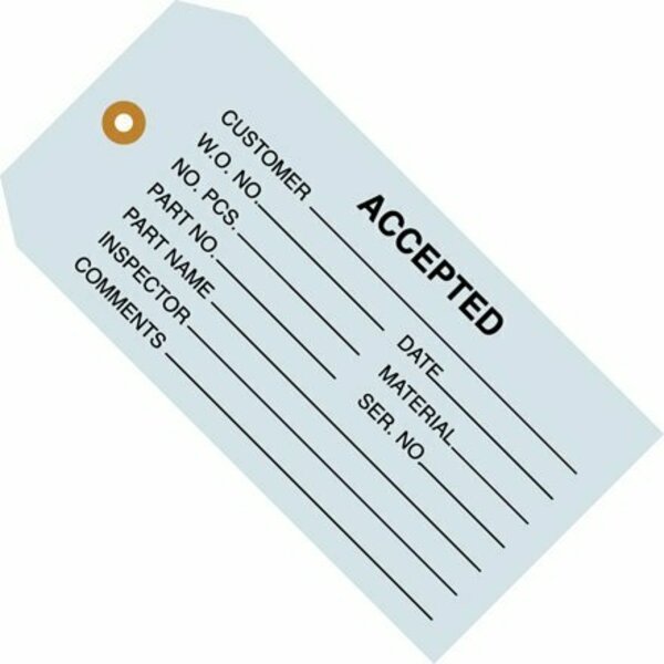 Bsc Preferred 4 3/4 x 2-3/8'' - ''Accepted Blue'' Inspection Tags, 1000PK S-2421BLU